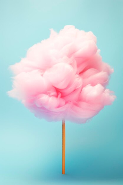 Photo cotton candy is multicolored selective focus