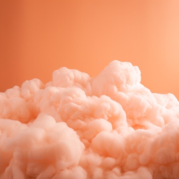 Photo a cotton candy orange background with fluffy clouds