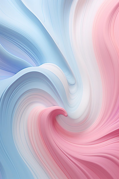 Cotton candy swirls in pastel hues against a minimalist white backdrop