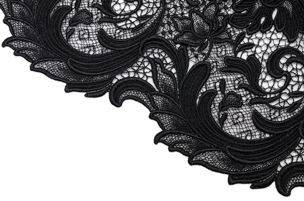 Cotton fabric black lace