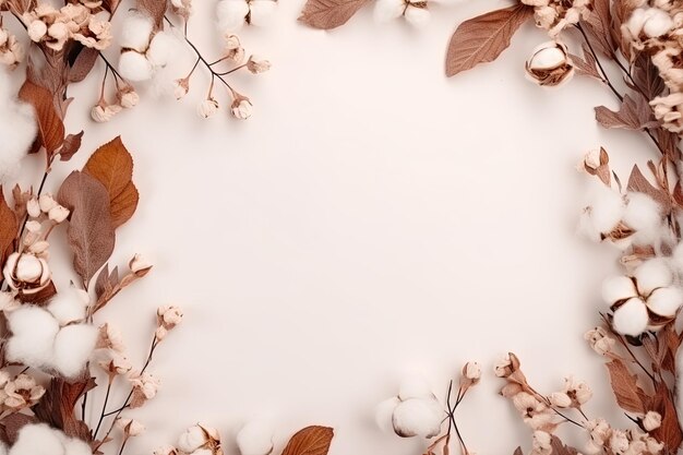 Premium AI Image | Cotton flowers on color background