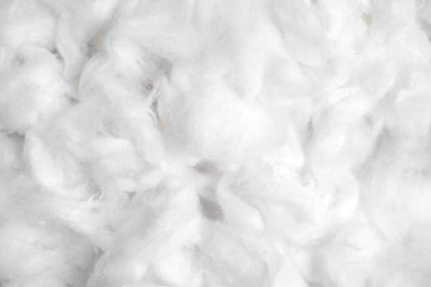 Cotton soft fiber texture background white fluffy natural material