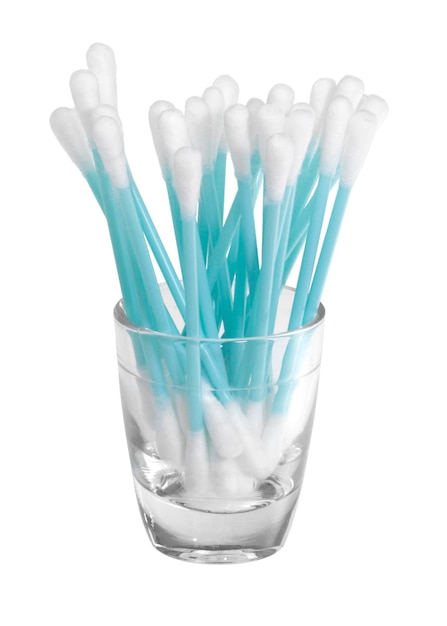 Photo cotton swabs in a glass