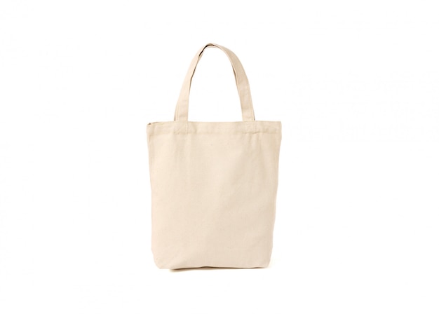 Cotton tote cloth bag isolated