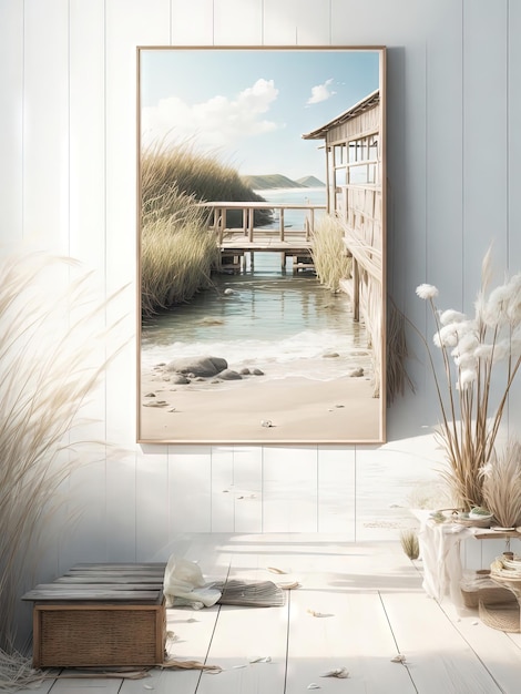 Cottongrass Poster A Tranquil Beach at Sunset