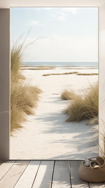 Cottongrass Poster A Tranquil Beach at Sunset