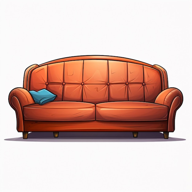 Photo couch 2d cartoon vector illustration on white background h