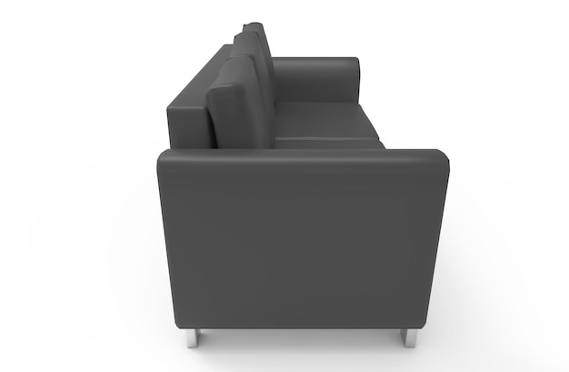 Couch black isolated illustration 3d