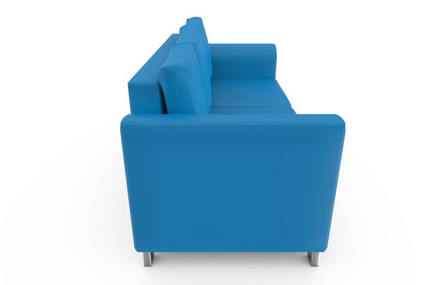 Couch blue isolated illustration 3d