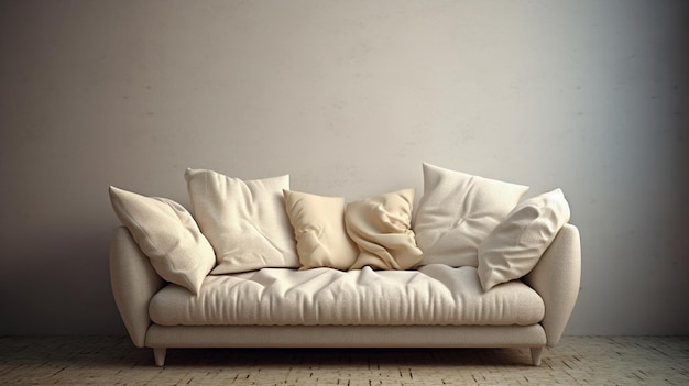 A couch with pillows and a lot of pillows on it