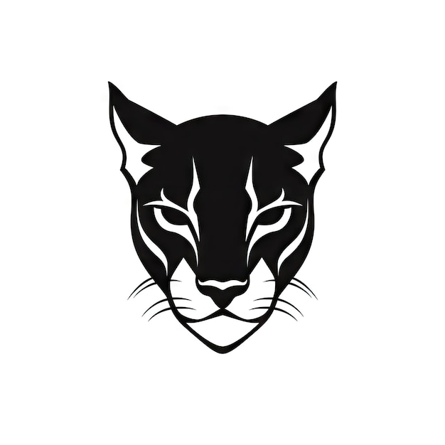 Cougar head icon minimal puma portret cougar logo panther silhouette mountain lion icon lynx pictogram generatieve ai illustratie