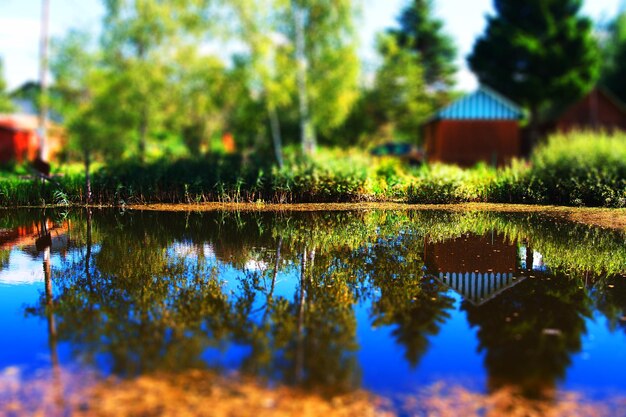 Counrtyside lake with dramatic reflections background hd