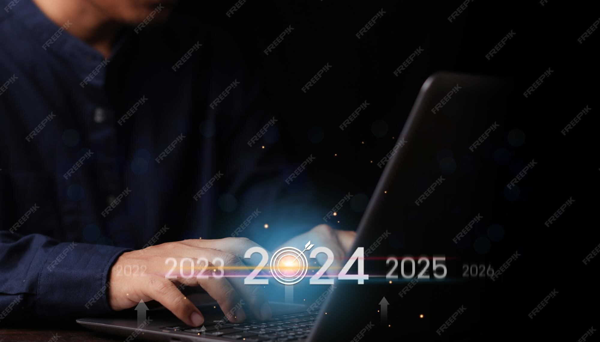 Premium Photo Countdown to 2024 concept the taps a virtual download