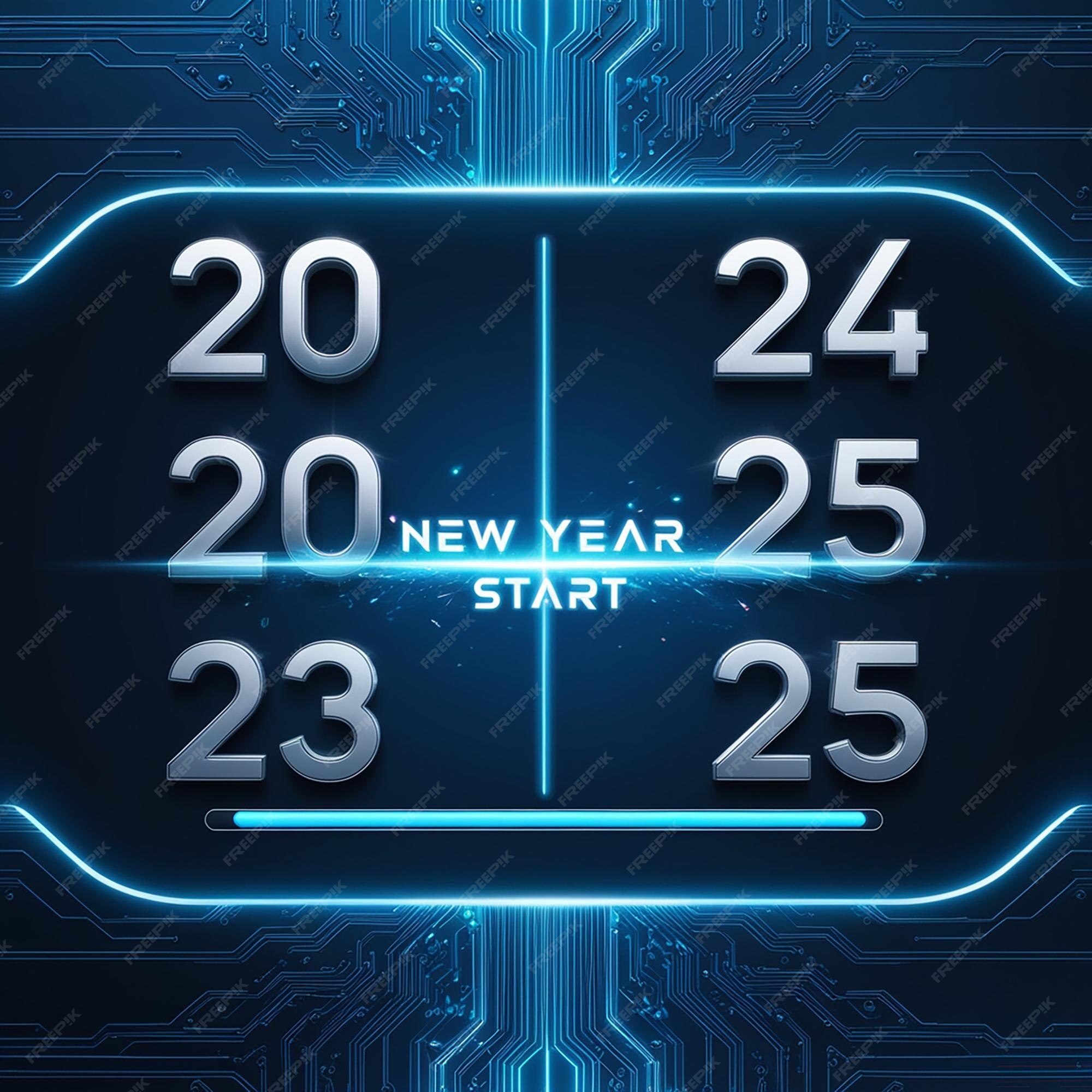 Countdown to 2025 Loading year from 2024 to 2025 New year start Premium AIgenerated image