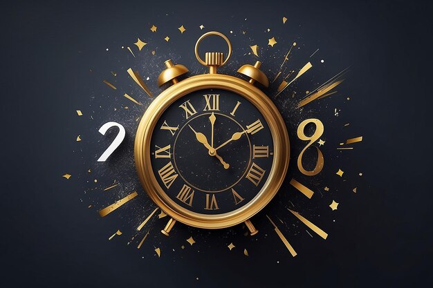 Countdown Clock Reaches Zero New Year Concept Backgrounds