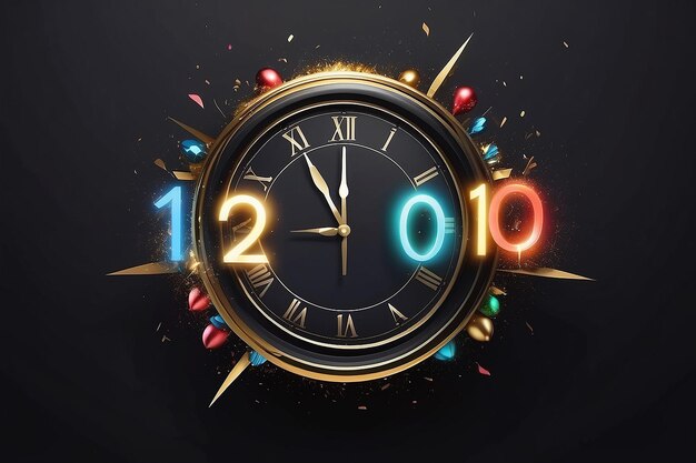 Countdown Clock Reaches Zero New Year Concept Backgrounds