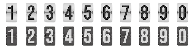 Countdown nummer set Flip klok Vector illustratie