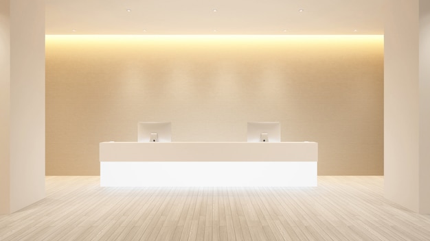 Photo counter reception in lobby hotel