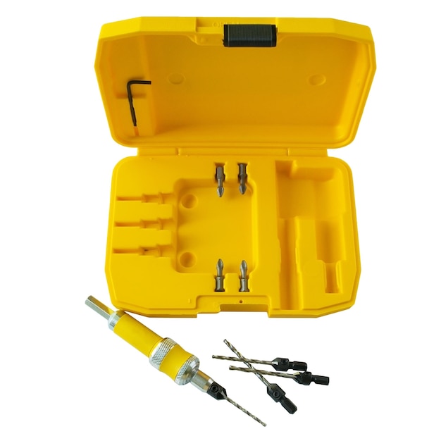 The countersink set consists of a nozzle for a quick change of the drill bit and a set of interchangeable countersink drills Drill for screwdriver Woodworking
