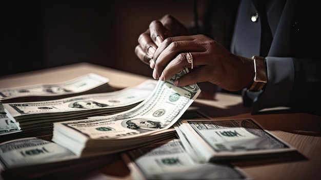 Counting Currency A Bank Teller at Work