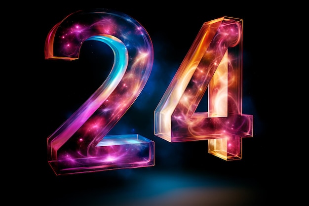 Photo counting down to the new year 24the festive concept beginsbig numbers 24 the concept and atmosphe