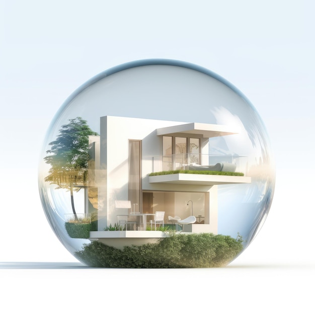 Country house in a soap bubble