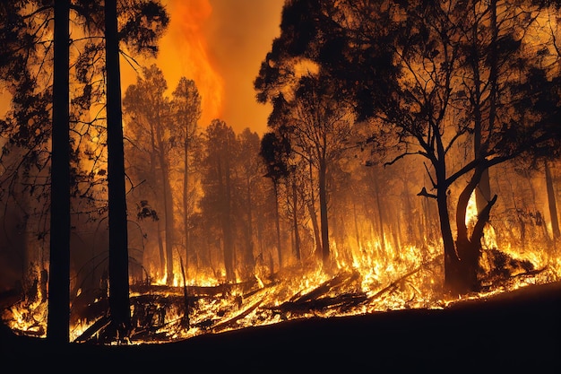 Photo country houses natural disasters forest fires