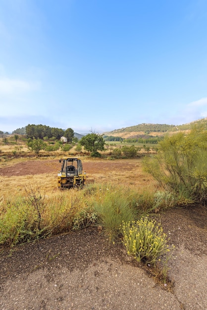 A country landscape with an agricultural