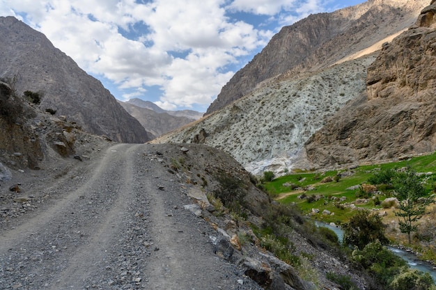 Country road in the mountains of Tajikistan Fan Mountains