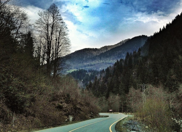 Country road passing through mountains