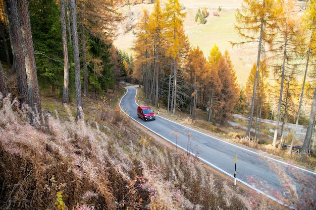 Country road for transportation during Valley in Bolzano Italy.