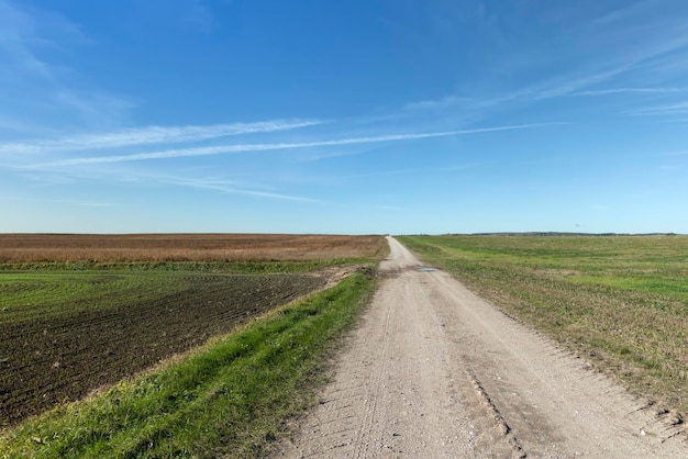 A country road without asphalt or gravel