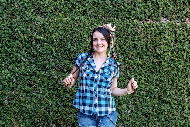 Country woman dancing in a June Festival in Brazil