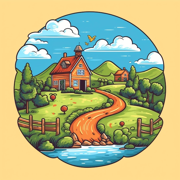 Countryside cartoon logo 13