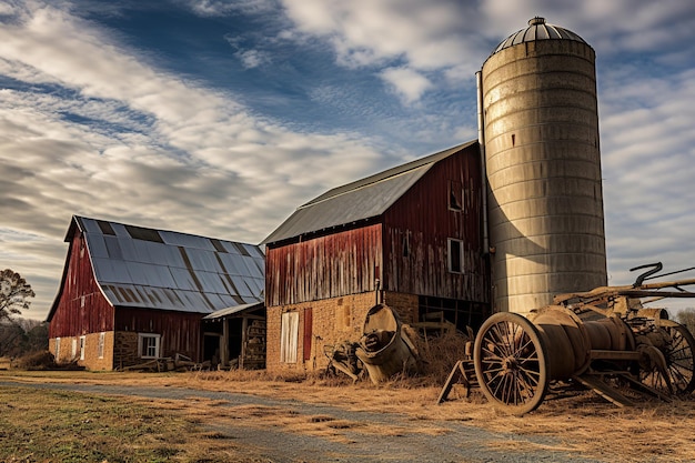 Countryside Farm in Fall Season