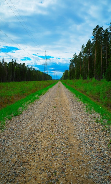 Countryside gravel road transportation background