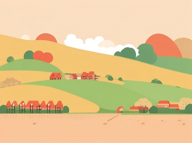 Photo countryside landscape isolated illustration