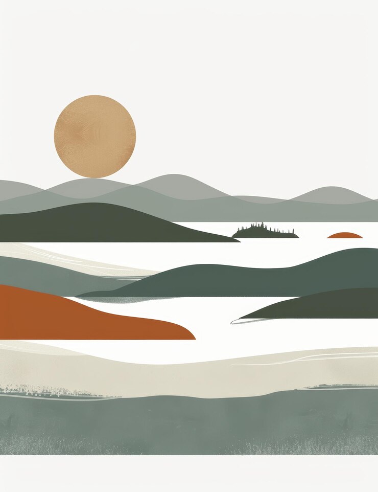 Photo countryside landscape poster design generative ai