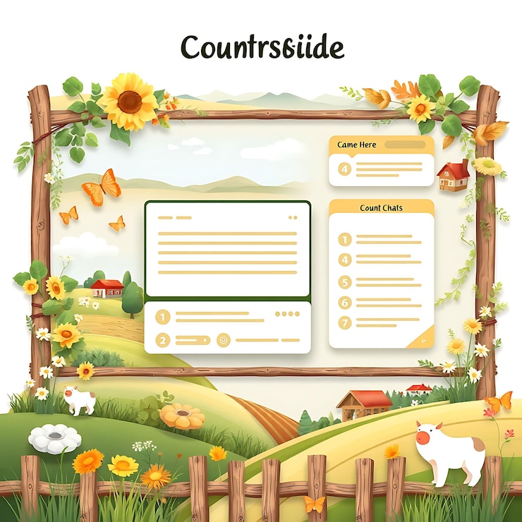 फोटो countryside layout for a rural streamer with natural colors count creative game interfacery