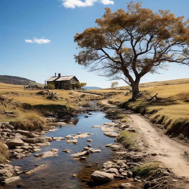 Countryside Serenity Autumn Landscape Photo