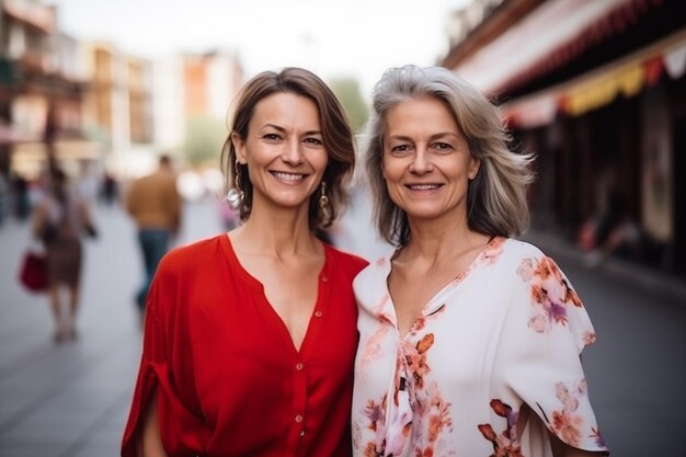 Couple of adult women in love on Valentines Day LGBT