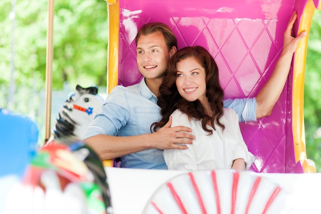 Couple at the amusement park