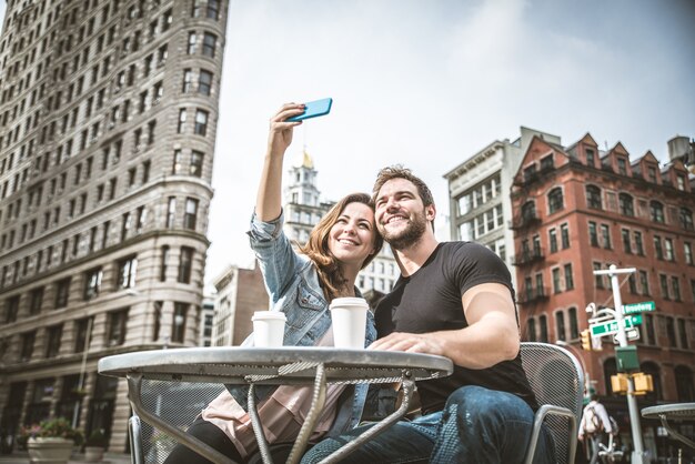 Couple in a bar outdoors