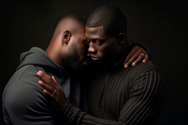 пара влюбленных чернокожих мужчин