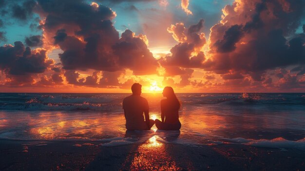 Photo couple by the sea