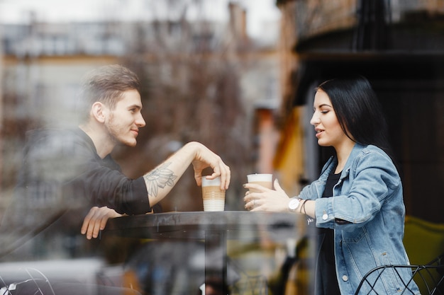 Couple in cafe