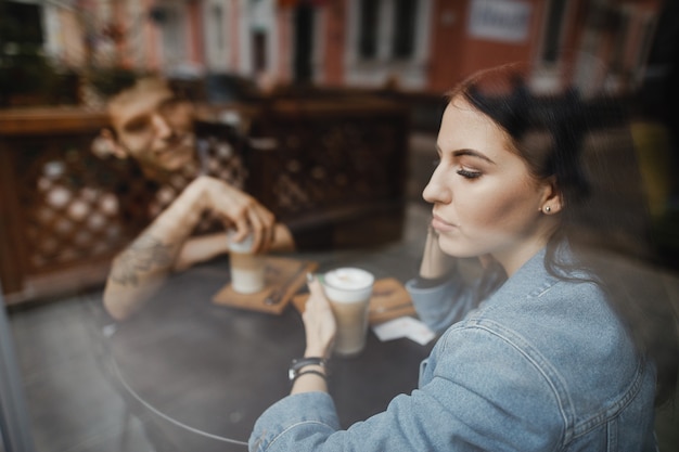 Couple in cafe