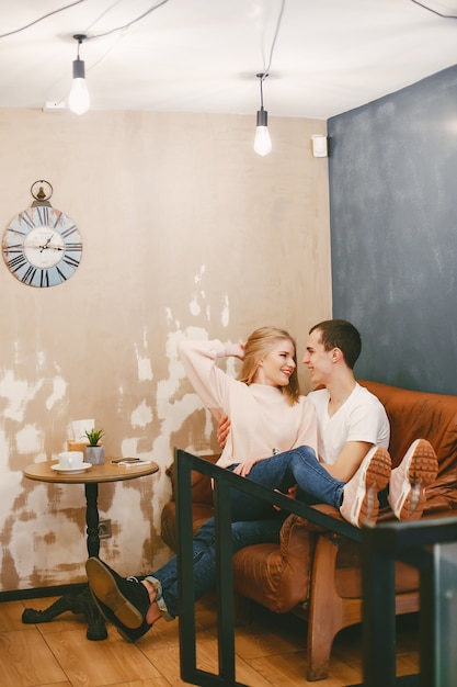 Couple in a cafe