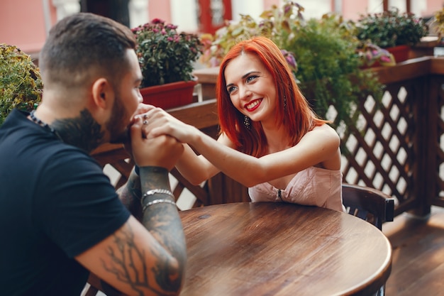 couple in caffe