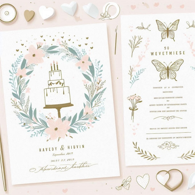 a couple of cards with flowers